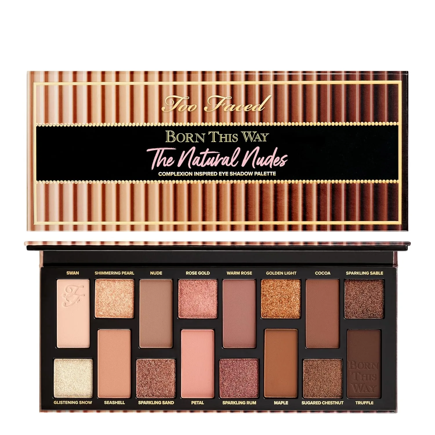 Палитра теней для век Too Faced Born This Way The Natural Nudes | Высокопигментированные + мерцающие, 0,42 унции, Multicolor