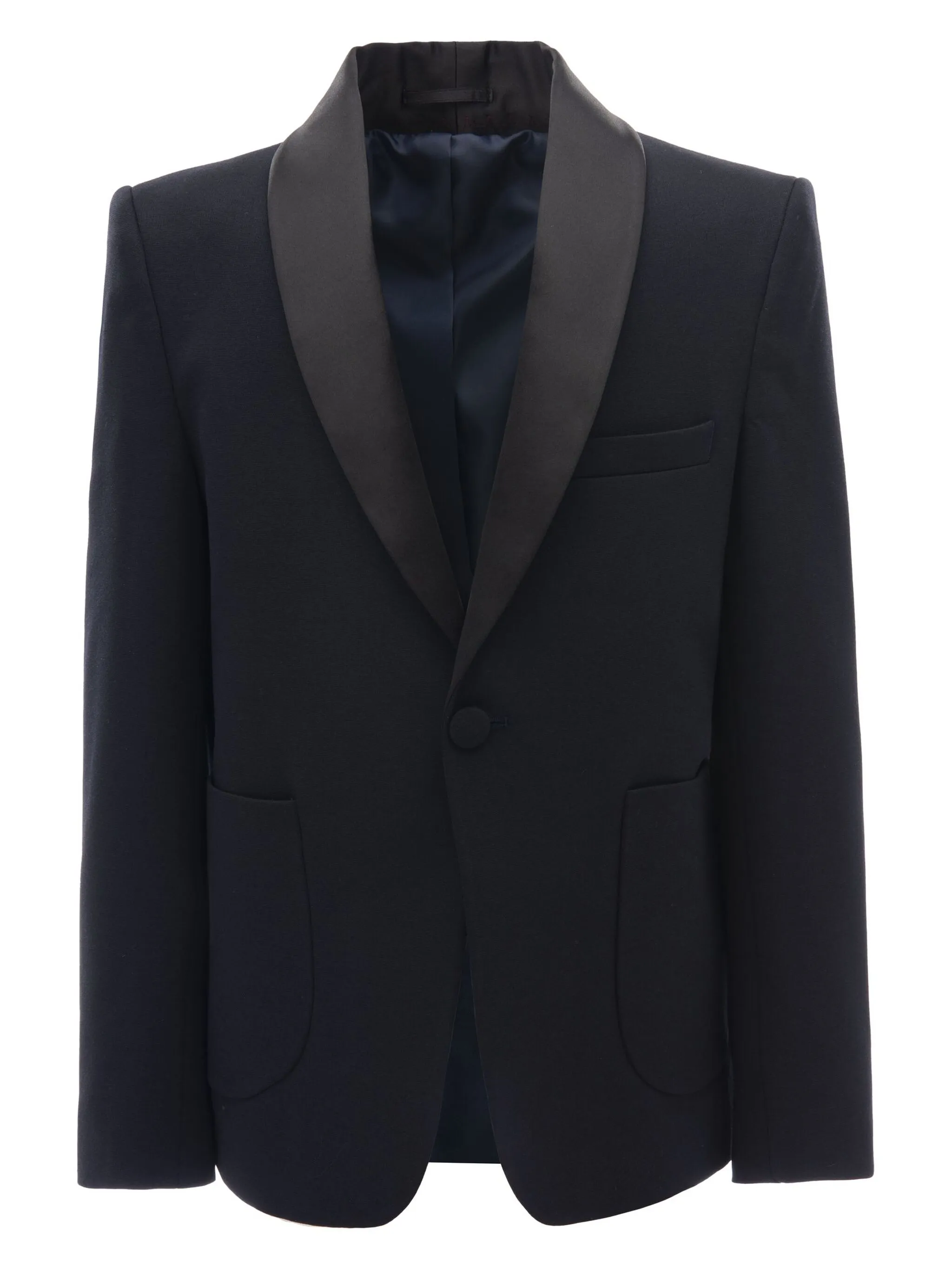 

Однобортный пиджак с воротником-шалькой Moustache, синий