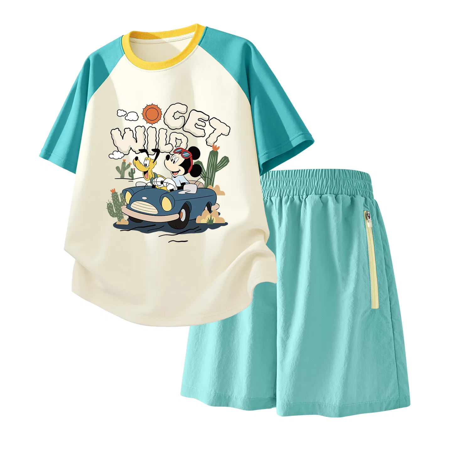 Детский спортивный костюм Casual Sportswear 2 Piece Set Disney, Di Surprise K Berry Pink+Solid Color Taro Paste Purple — фото 4