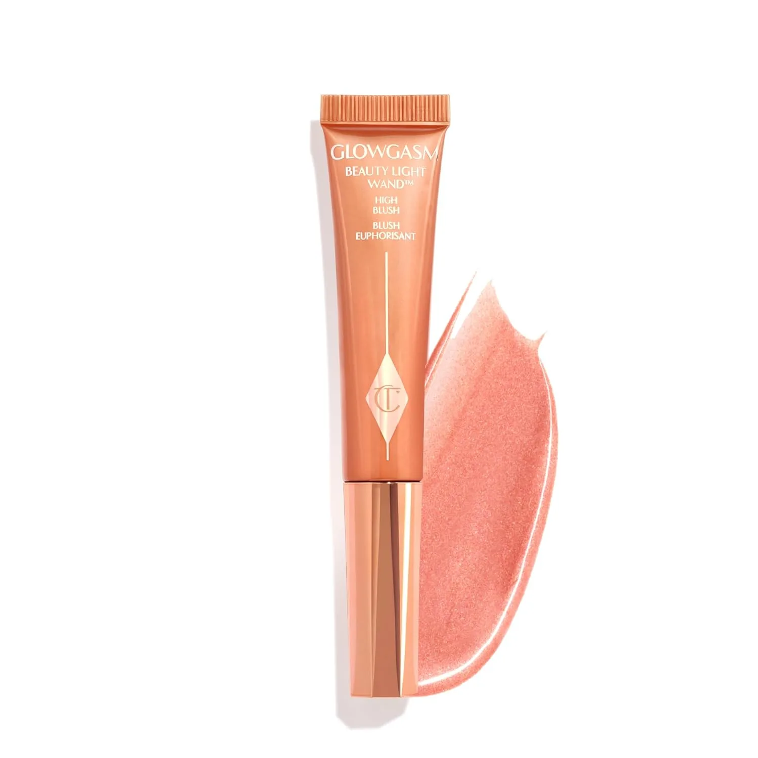 Жидкий хайлайтер Charlotte Tilbury Beauty Light Wand - средство для создания эффекта мягкого фокуса и румян для щек - перламутровый, невесомый, сияющий финиш., Peachgasm