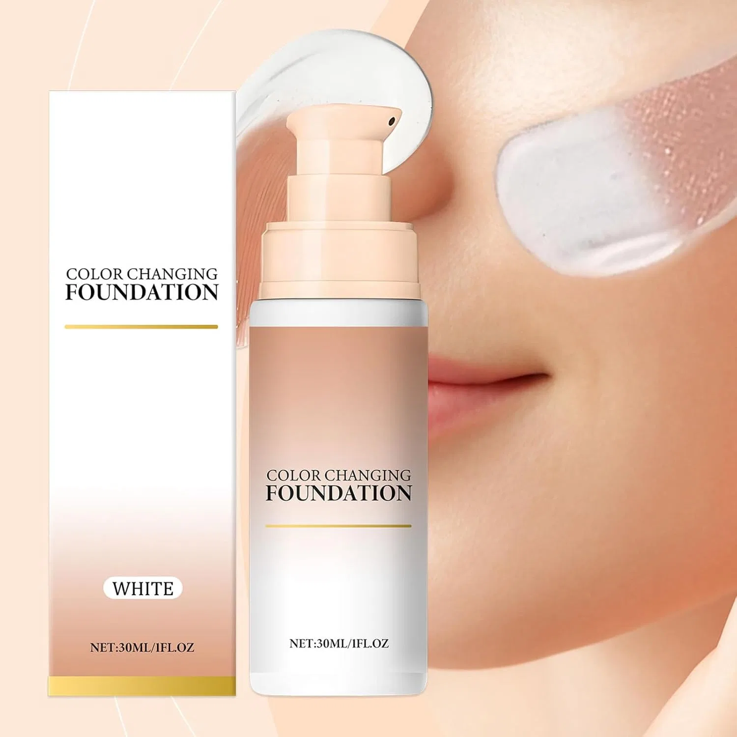 Тональное средство Color Changing Foundation Generic 30ml белый — фото 4