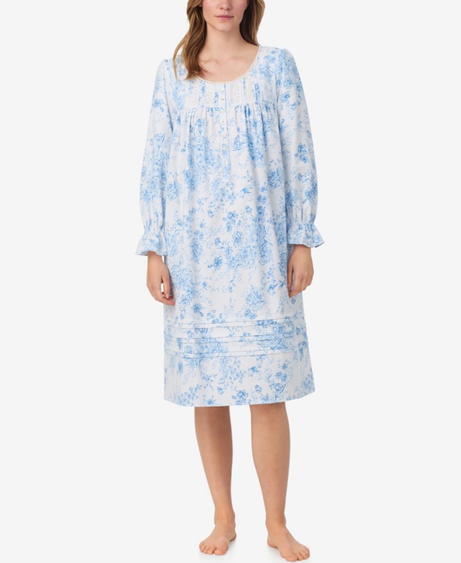 

Женская ночная рубашка с длинными рукавами для вальса Eileen West, White/blue