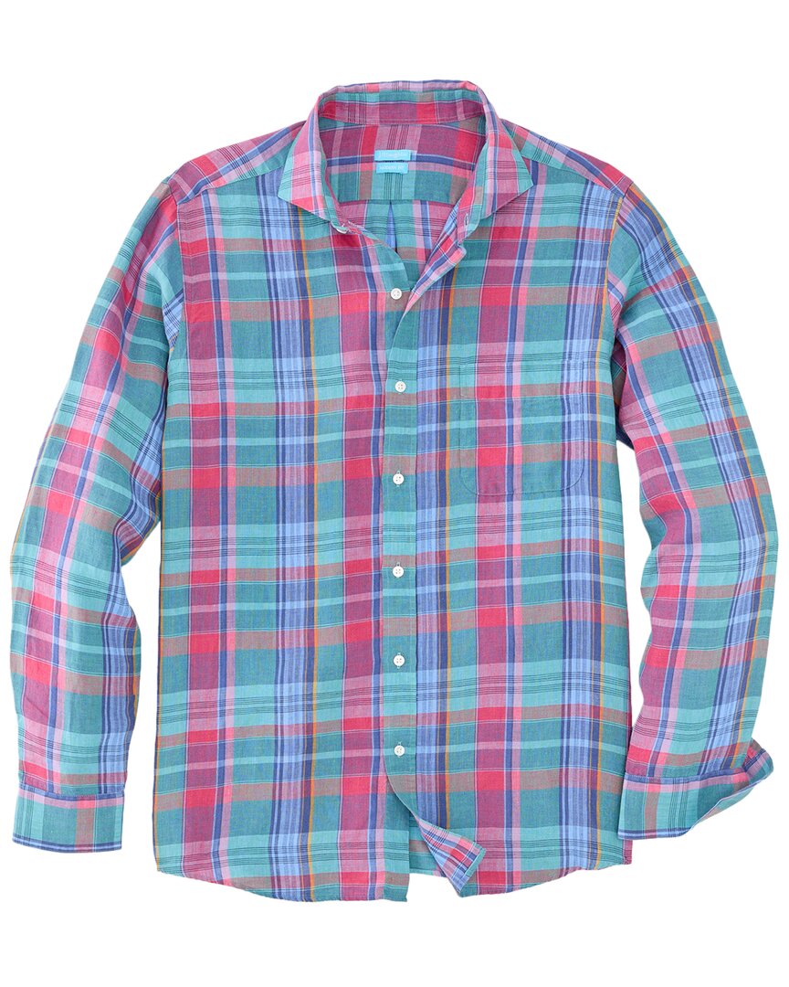 

Льняная рубашка J.McLaughlin Plaid Drummond Modern Fit, синий