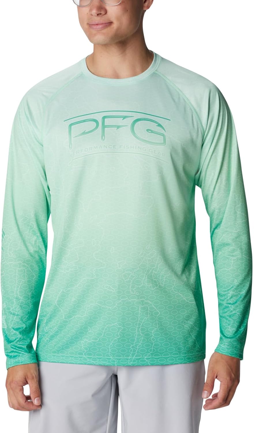 

Мужская футболка Columbia PFG Terminal Tackle с длинным рукавом, Ocean Mint Techcamo/Bathymetric Super Fade, Зеленый, Мужская футболка Columbia PFG Terminal Tackle с длинным рукавом, Ocean Mint Techcamo/Bathymetric Super Fade