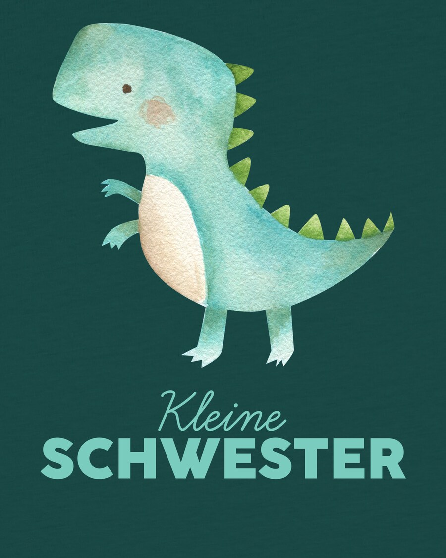 Рубашка watabout.kids Dinosaurier 03 Kleine Schwester, мятный/темно-зеленый — фото 4