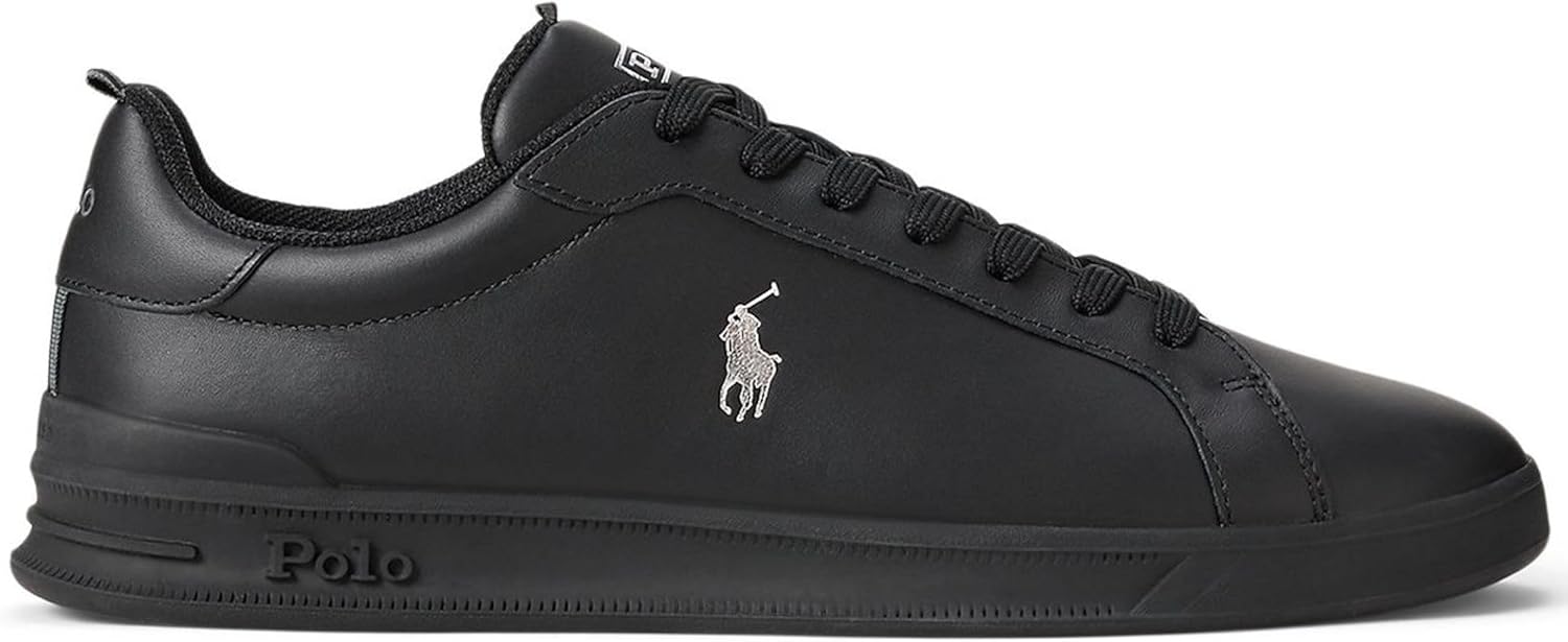 POLO RALPH LAUREN мужские кроссовки Heritage Court II, Black/Silver — фото 2