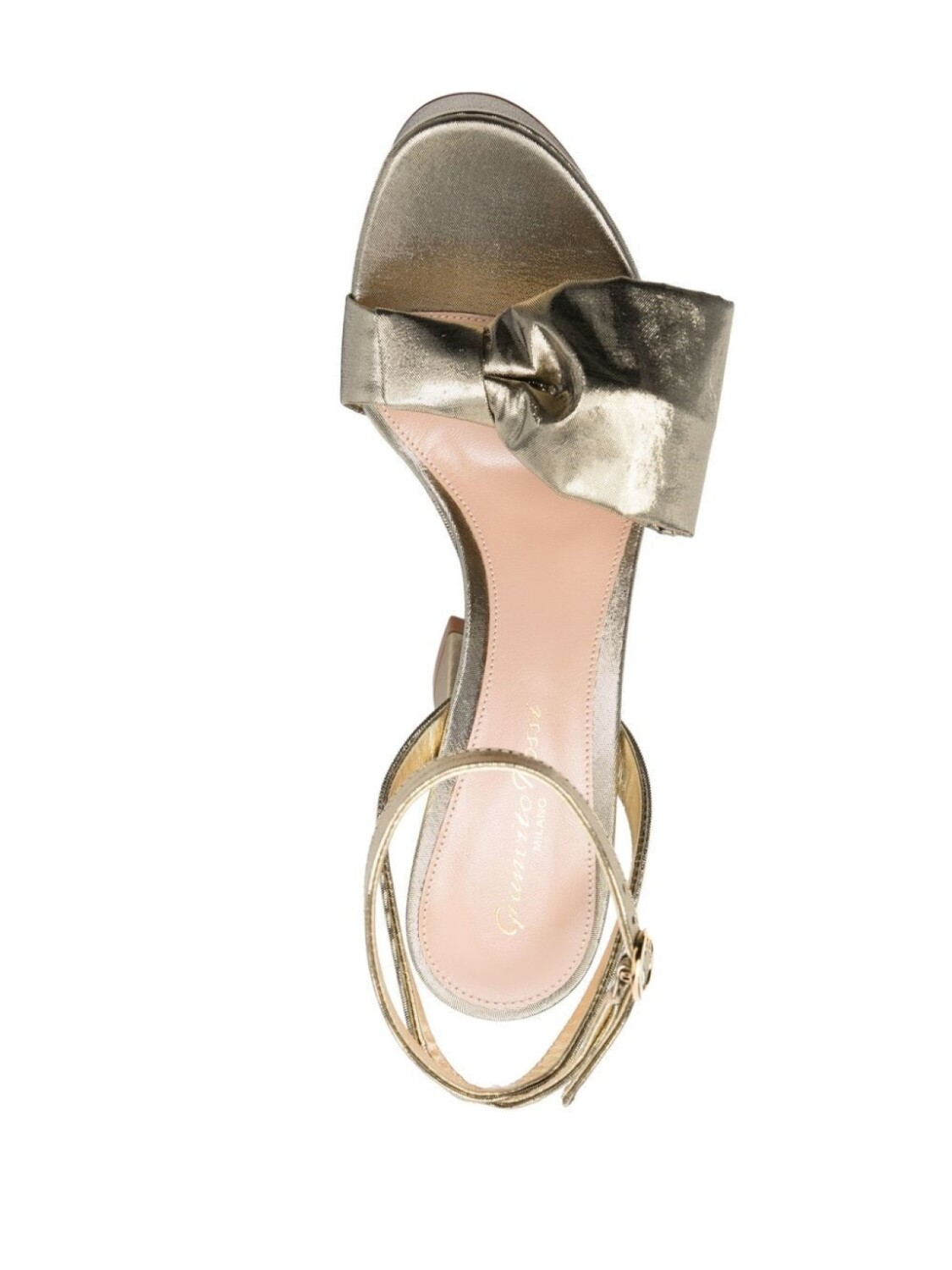 Gianvito Rossi Rosie 120mm bow-detail sandals, золотистый — фото 4
