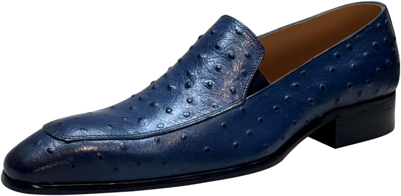 

Мужские слипоны Santimon - повседневные туфли-лоферы Penny из кожи для бизнеса, офиса, вечеринки и свадьбы, синий