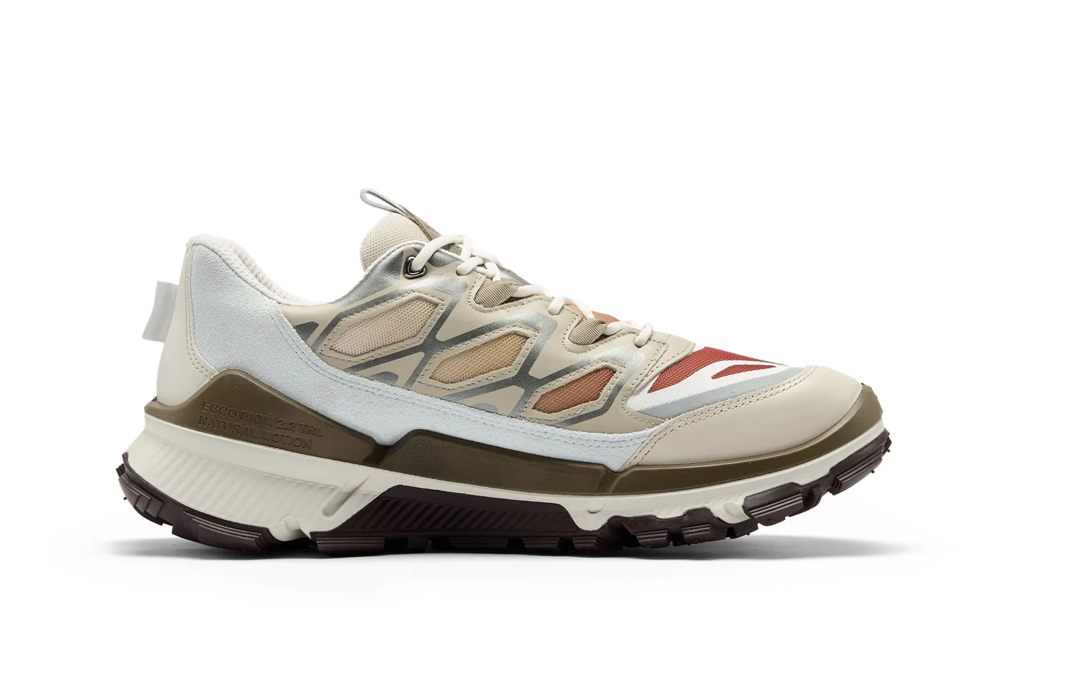 Ecco SS26 BIOM 2.2 TRL Кожаные низкие кроссовки мужские лайм-серый 842334 — фото 3