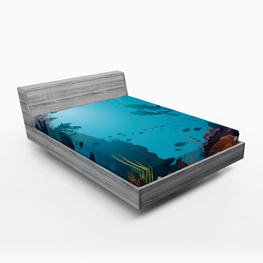 

Простыня ABAKUHAUS для дайвинга, два дайвера и коралловый риф с другими водными фигурками и пузырьками, ласты для плавания, 90 x 200 см, разноцветные, Красный, Простыня ABAKUHAUS для дайвинга, два дайвера и коралловый риф с другими водными фигурками и пуз