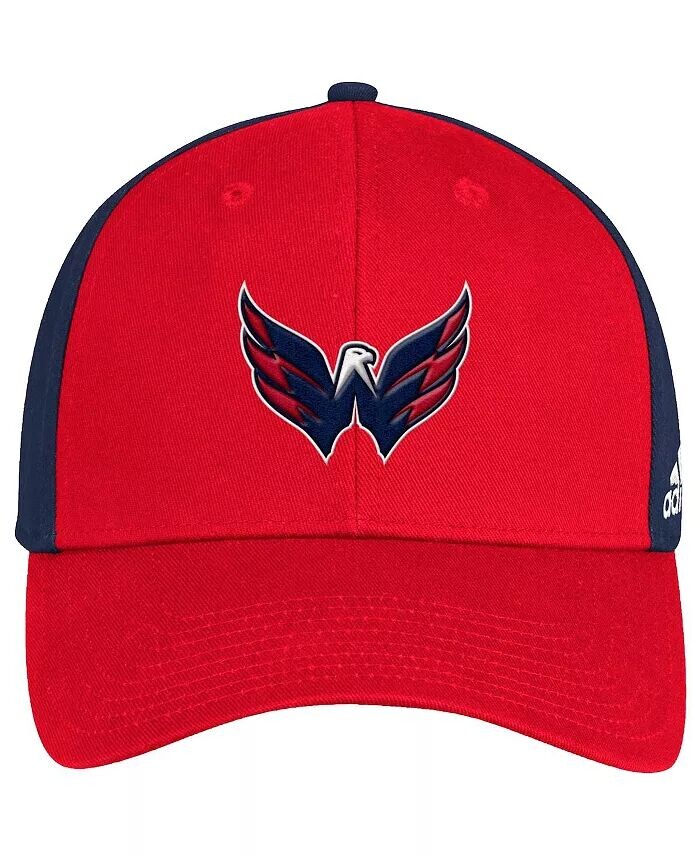 

Мужская красная, темно-синяя регулируемая кепка команды Washington Capitals Adidas