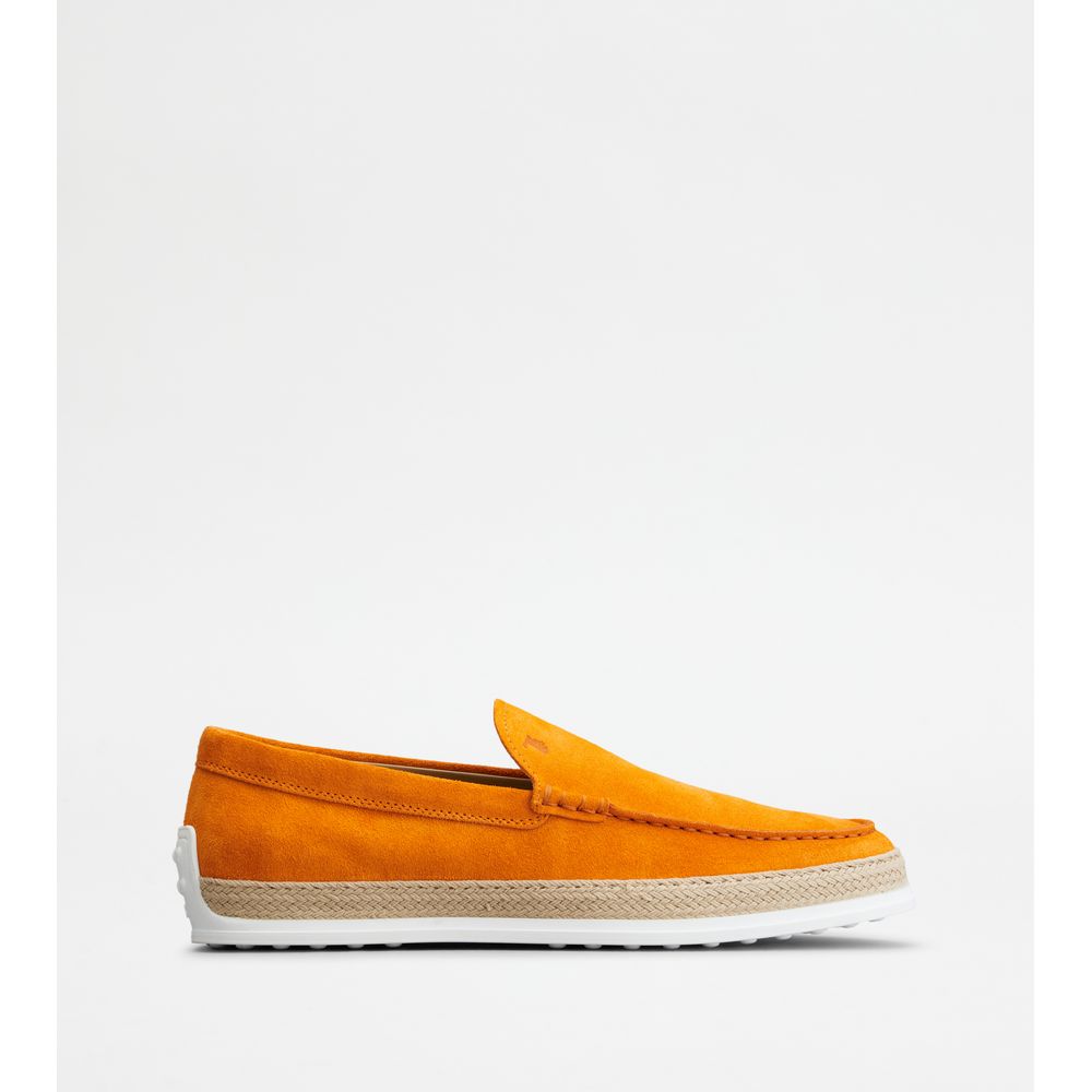 

Слипоны из замши TOD's, оранжевый