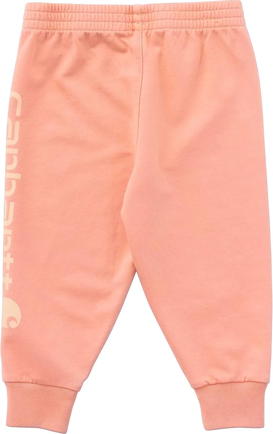 Детские спортивные штаны Carhartt с эластичным поясом, обновленной технологией окрашивания ткани и логотипом, Peach Pink — фото 2