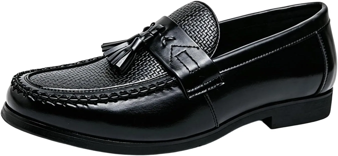 Лоферы кожаные с кисточками, Black