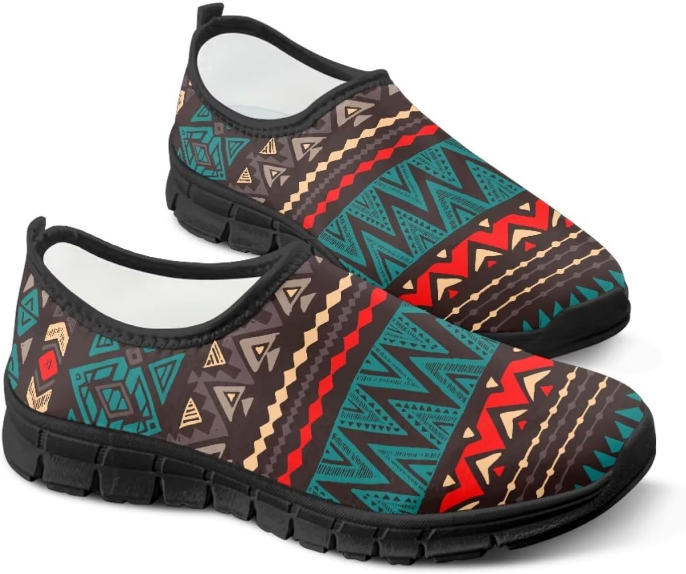 

Слипоны Binienty Vantage для мужчин и женщин, широкий размер, удобная подошва EVA, противоскользящие туфли, сетчатая обувь для улицы, Tribal Ethnic