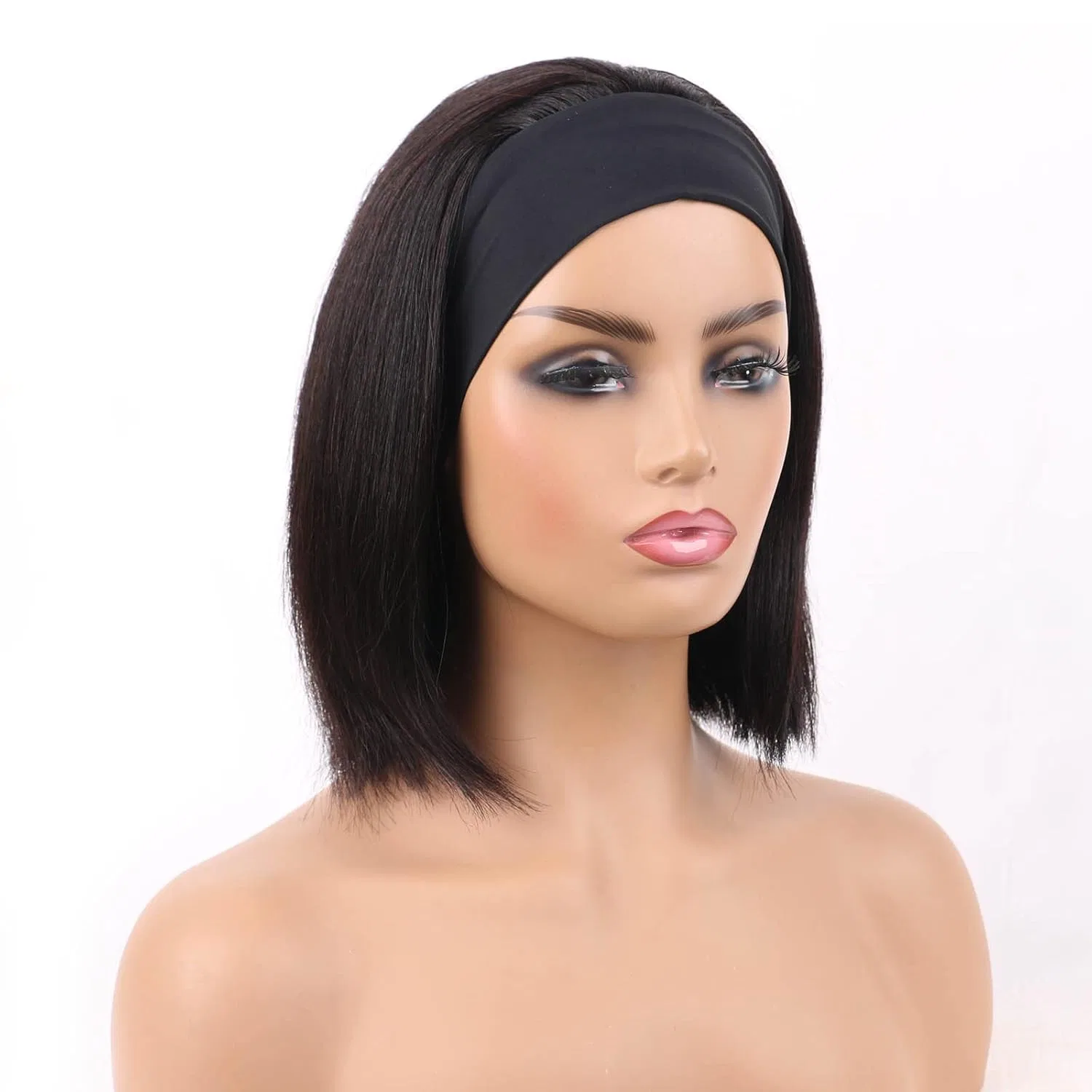 Парик-боб Huarisi из натуральных человеческих волос с повязкой, 25 см Huarisi, Headband Wig Bob — фото 2