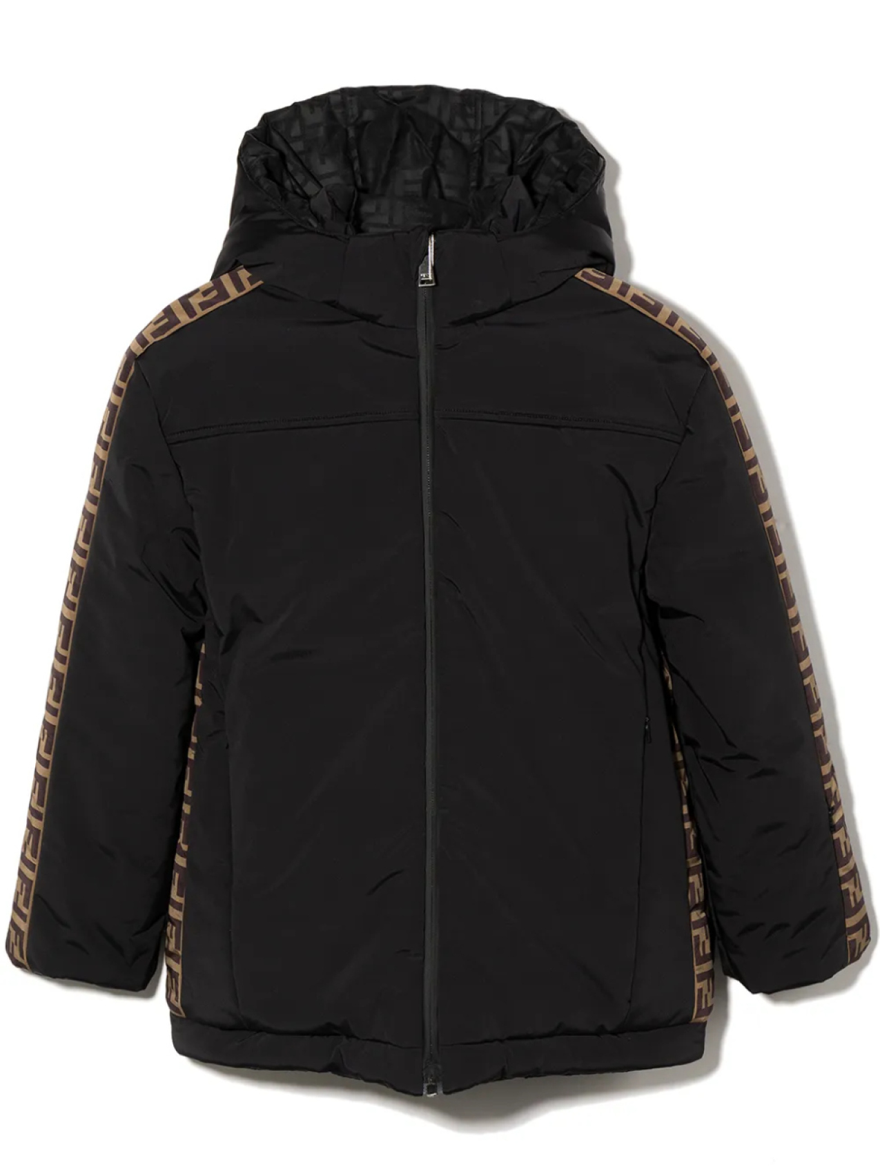 

Двусторонний пуховик с логотипом FF Fendi Kids, черный
