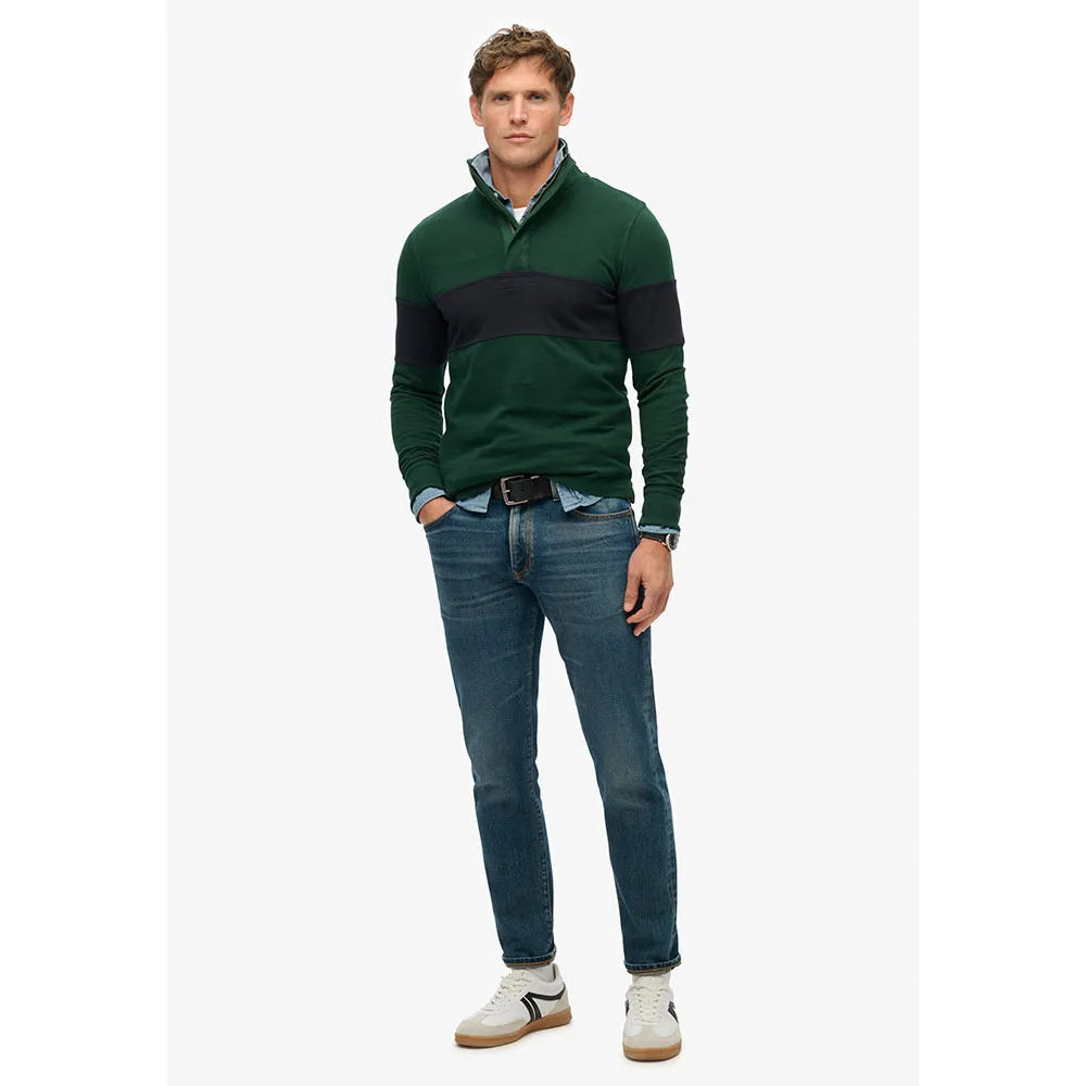 Поло с длинным рукавом Superdry Classic Rugby Henley, зеленый — фото 3
