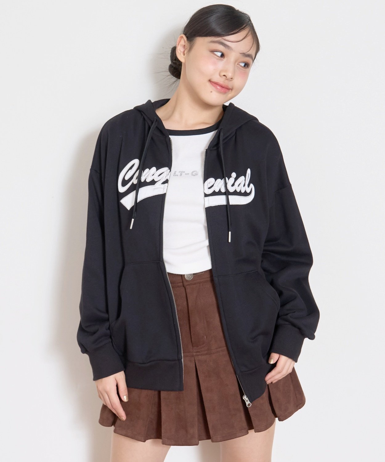 Толстовка Apple Loose на молнии Lovetoxic, Navy blue — фото 4