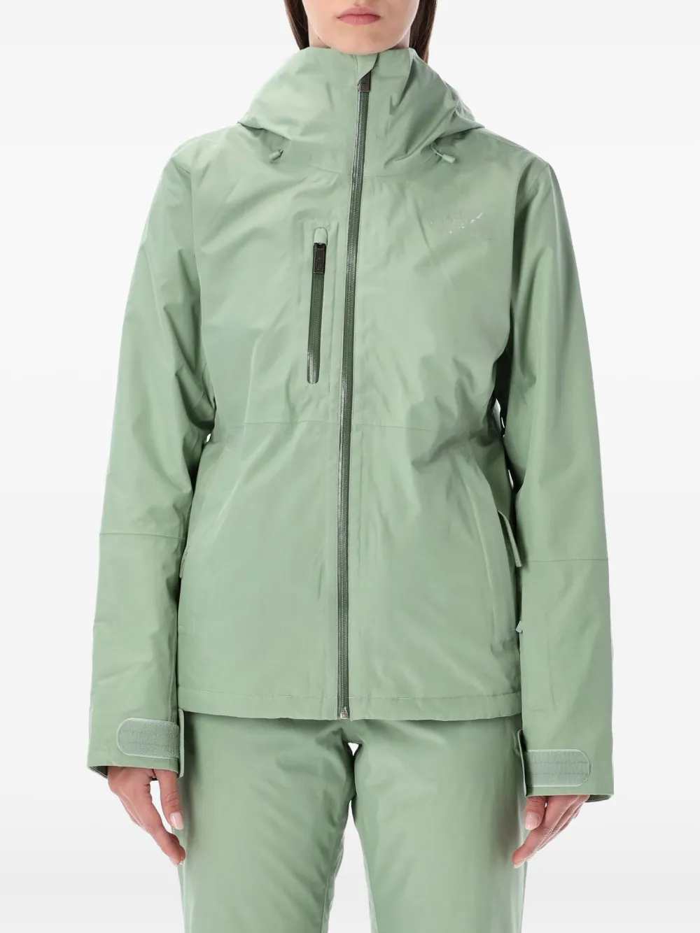 

Пуховик-скиджакет на молнии с капюшоном The North Face, зеленый