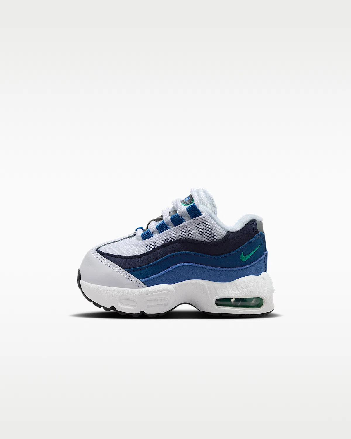 Кроссовки Nike Air Max 95 Premium для малышей, White/Lake Blue/French Blue/Emerald Green