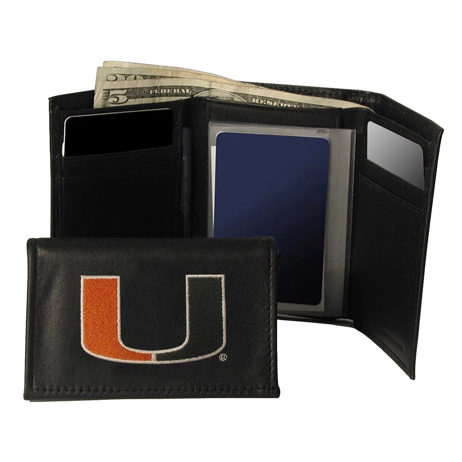 

Кошелек тройного сложения University of Miami Hurricanes