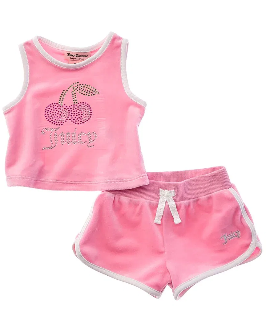 Комплект Juicy Couture из двух предметов: шорты и топ, розовый