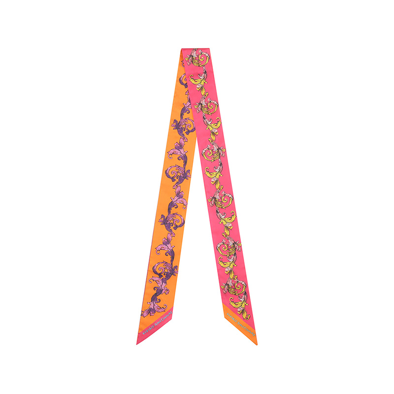 

VERSACE JEANS COUTURE Шёлковый платок с принтом барокко, Fuchsia Orange