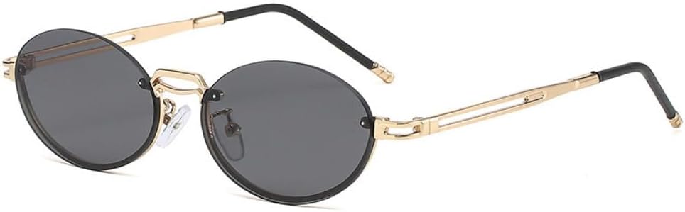 

Модные коричневые круглые овальные солнцезащитные очки без оправы для женщин, ретро-очки квадратной формы и круга для мужчин, солнцезащитные очки UV400 MTZJH, One Color