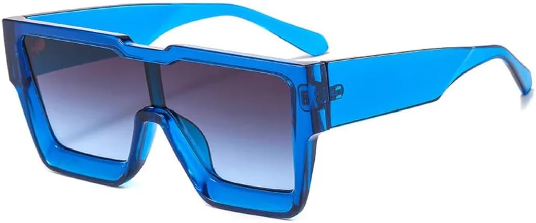 

Модные большие квадратные цельные солнцезащитные очки для женщин и мужчин в стиле ретро для активного отдыха и спорта, защита от УФ-излучения UV400 UATXTAU, Blue Gray Gradient