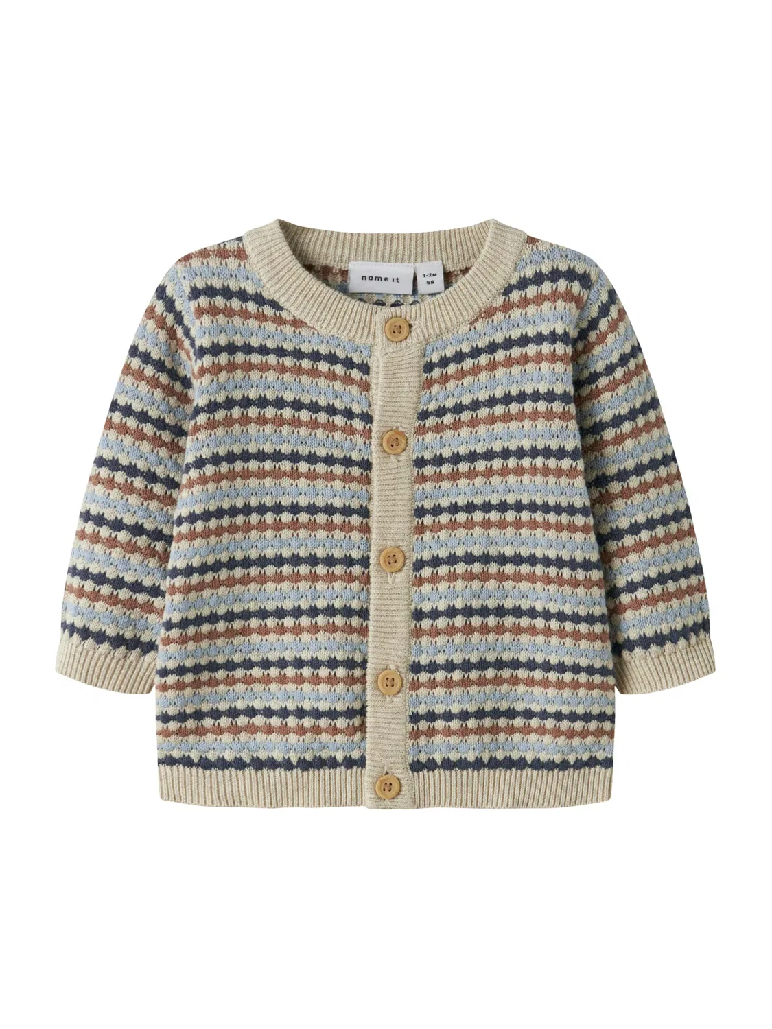 Вязаный кардиган 'NBMFLOWS' Name It, Light Blue/Dark Blue