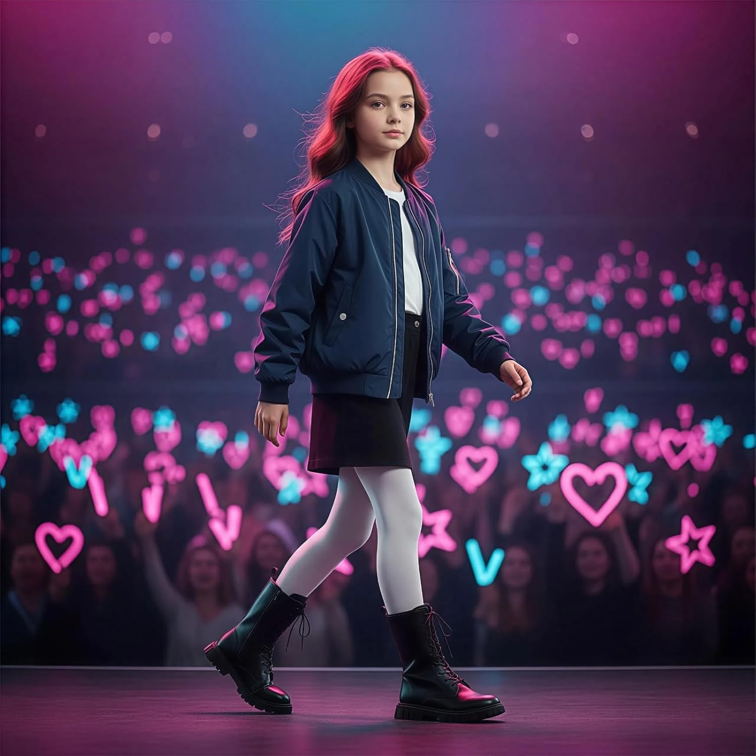 

FLTEUDS Детские белые ботинки для девочек, белые ботинки, детские боевые ботинки с шнуровкой, ботильоны до щиколотки, высокие до колена, с боковой молнией