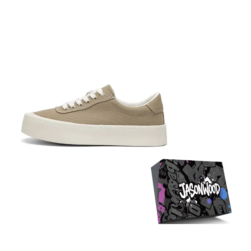 

JASONWOOD Абразивостойкие легкие низкие кеды на платформе мужские хаки, цвет Khaki