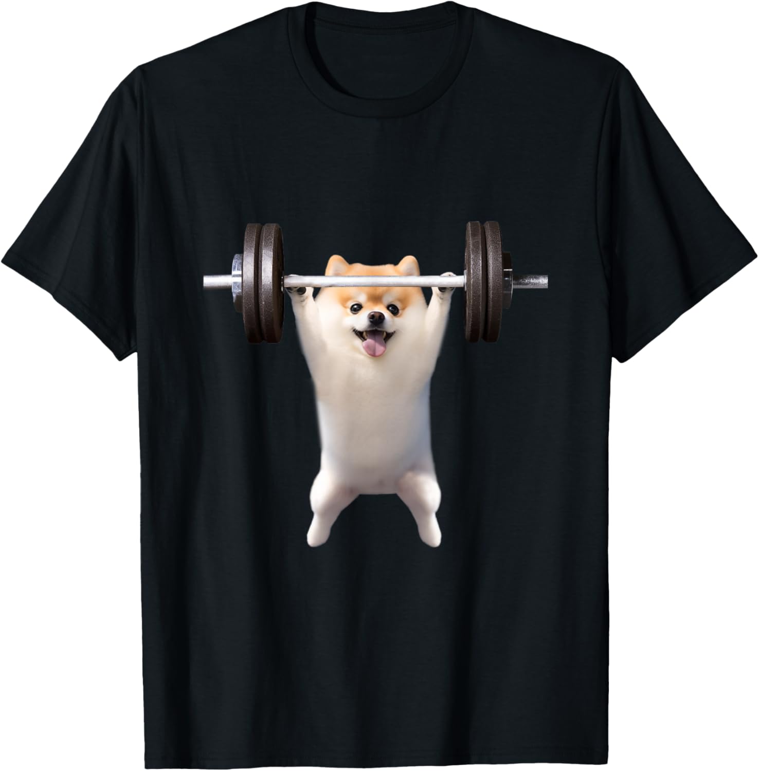 

Забавная футболка с изображением померанского шпица, посвященная тренировке мышц, мужская забавная одежда, футболка с надписью Neta, черная A Store Specializing In T-Shirts With Text