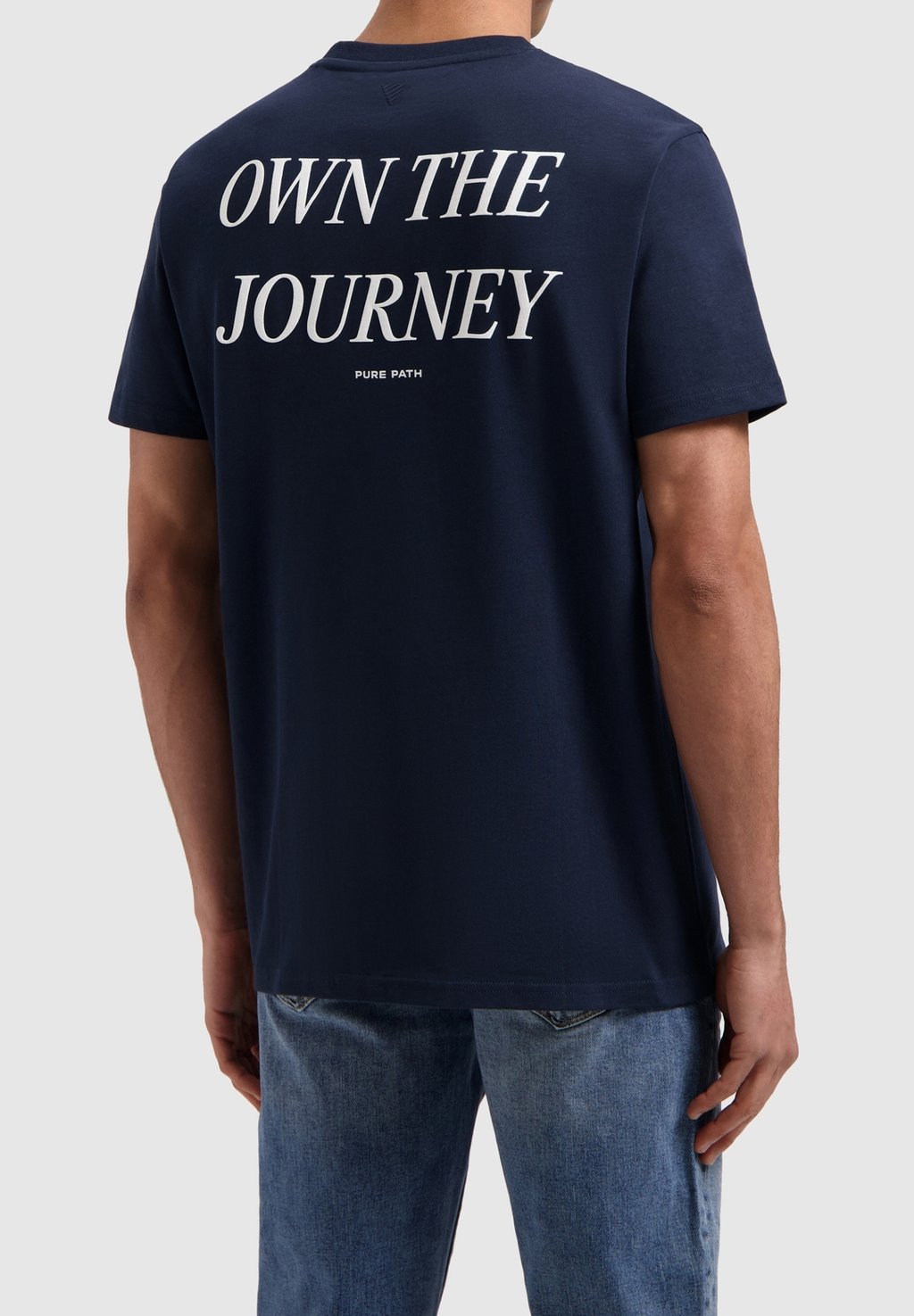 

Футболка с принтом REGULAR FIT CREWNECK Pure Path, темно-синий