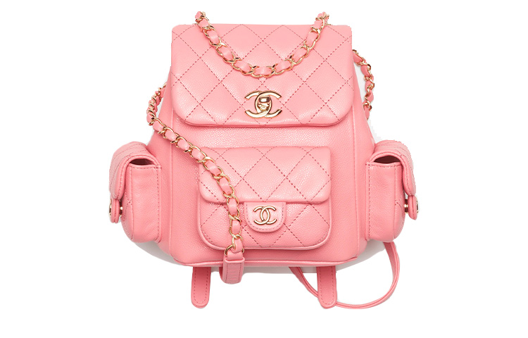 

CHANEL Текстурированный блестящий рюкзак из телячьей кожи
