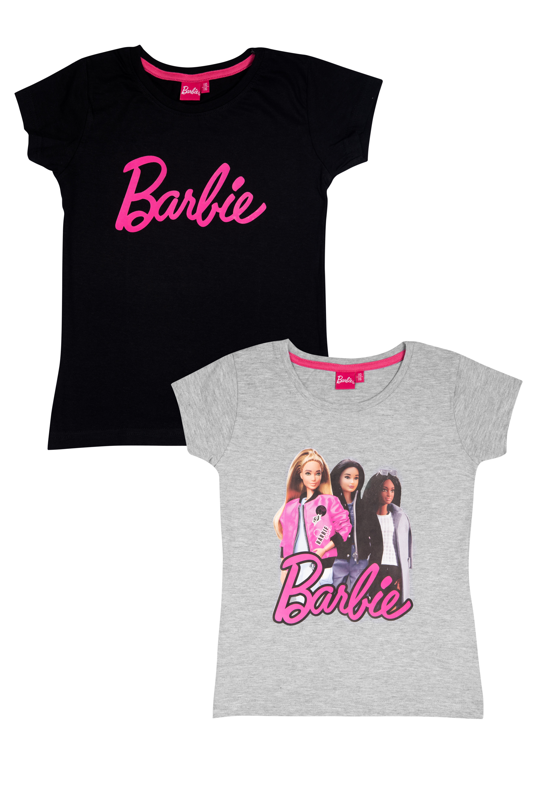 

Футболка United Labels 2er Pack Barbie Oberteil kurzärmlig, серо черный