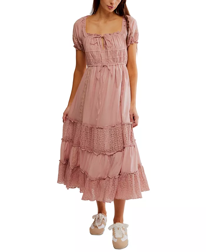 

Женское миди-платье Falling Sun Free People, розовый