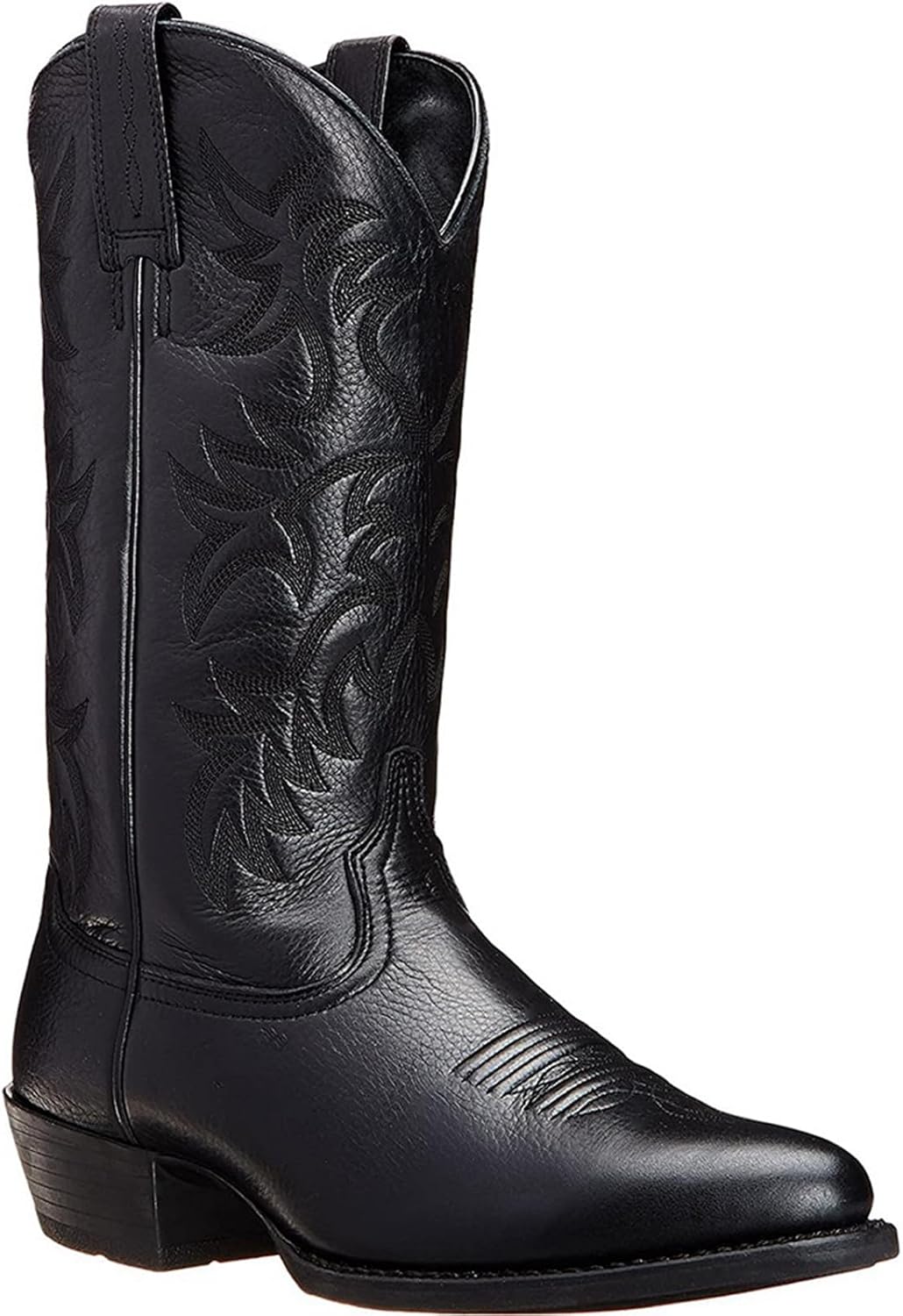 

Западные ботинки на открытом воздухе с массивным каблуком, заостренным квадратным носком, кожаные ботинки, винтажные ковбойские ботинки Generic, черный