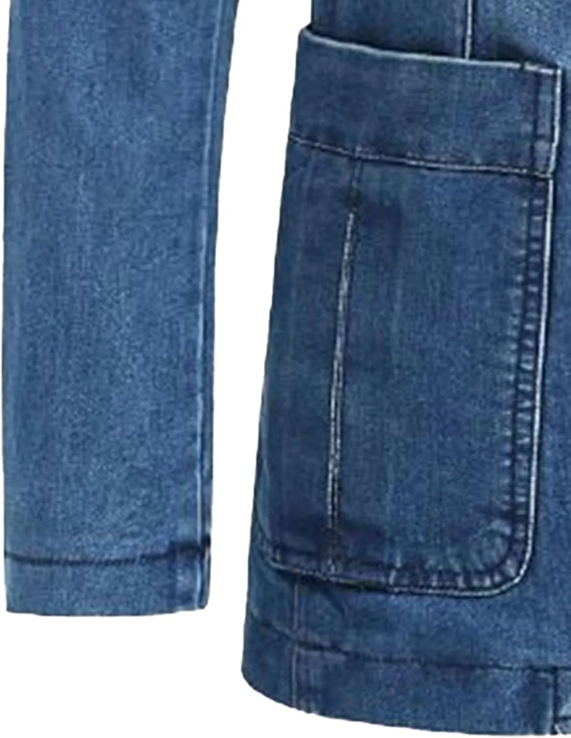 Мужская повседневная джинсовая куртка на 2 пуговицах Slim Fit, классический джинсовый блейзер, легкий деловой блейзер спортивного кроя Generic, синий — фото 4