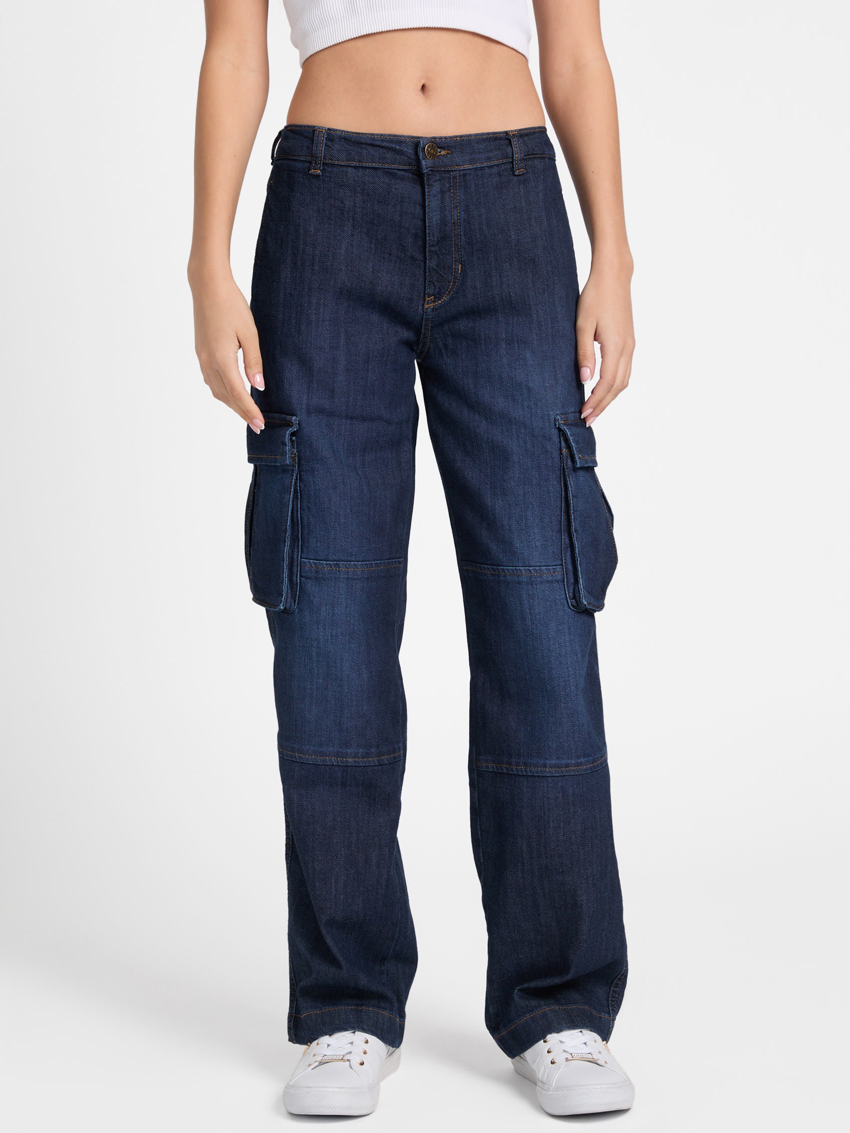 

Уитни джинсовые карго-штаны Guess Factory, Dark Wash