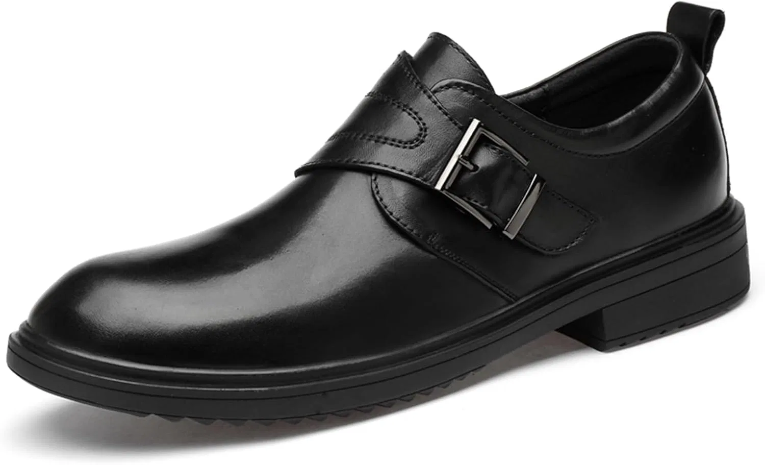 Лоферы кожаные Mens Dress Loafers Luxury Leather Slip-on Casual Business Formal Shoes Classic Prom Party Wedding Shoes, черный CHUUMEE