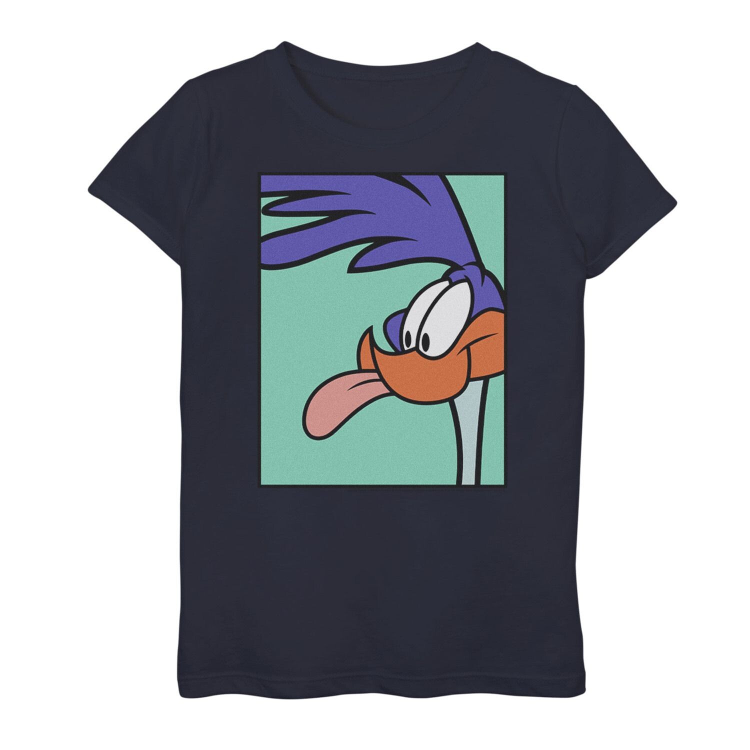 

Футболка с изображением портрета Road Runner для девочек 7–16 лет Looney Tunes Licensed Character