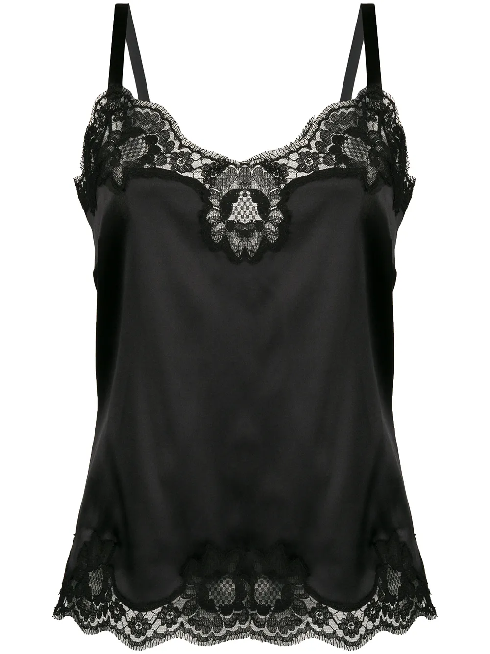 

Топ на бретельках с кружевом DOLCE & GABBANA, черный
