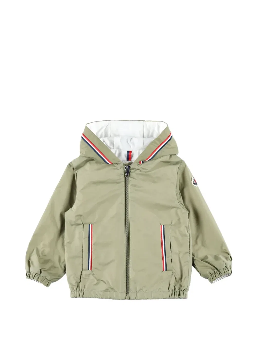 Полосатая куртка Granduc с капюшоном Moncler Enfant, зеленый