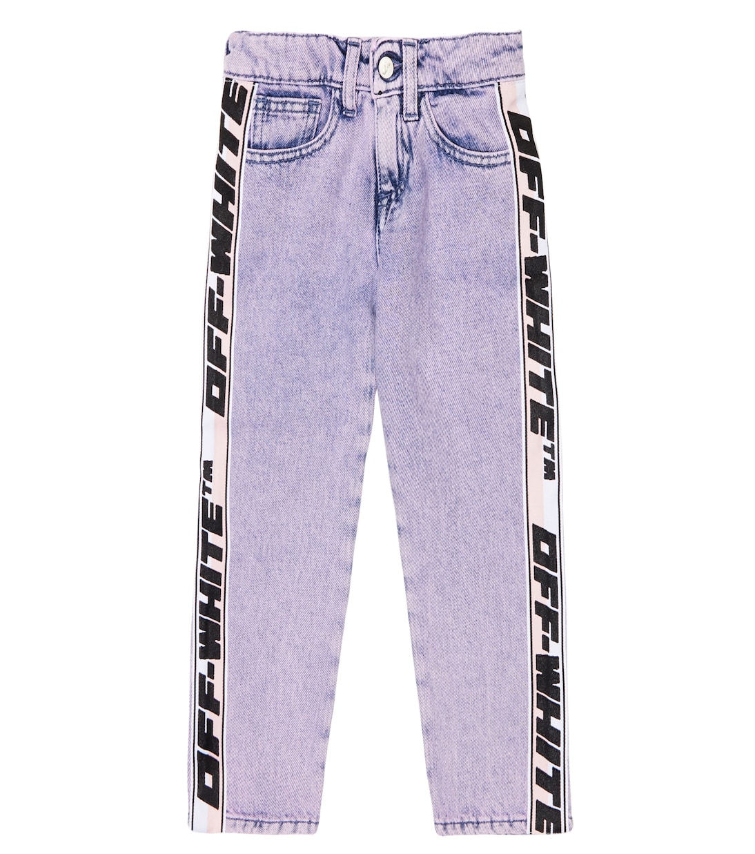 

Прямые джинсы с логотипом Off-White Kids, Pink Black