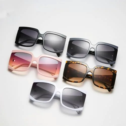 

Классические большие квадратные солнцезащитные очки для женщин, модные солнцезащитные очки с градиентным переходом, винтажные, большие, UV400 MTZJH, White