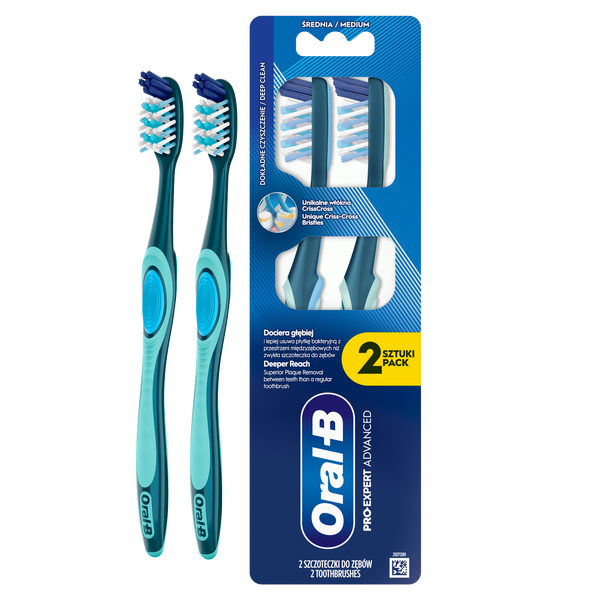 Зубная щетка для удаления бактериального налета, 2 шт./1 упаковка. Oral-B Pro-Clean advanced — фото 2