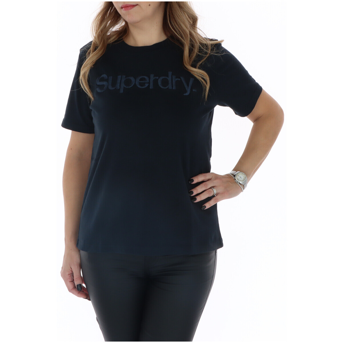 

Футболка женская Superdry. с логотипом бренда, синий