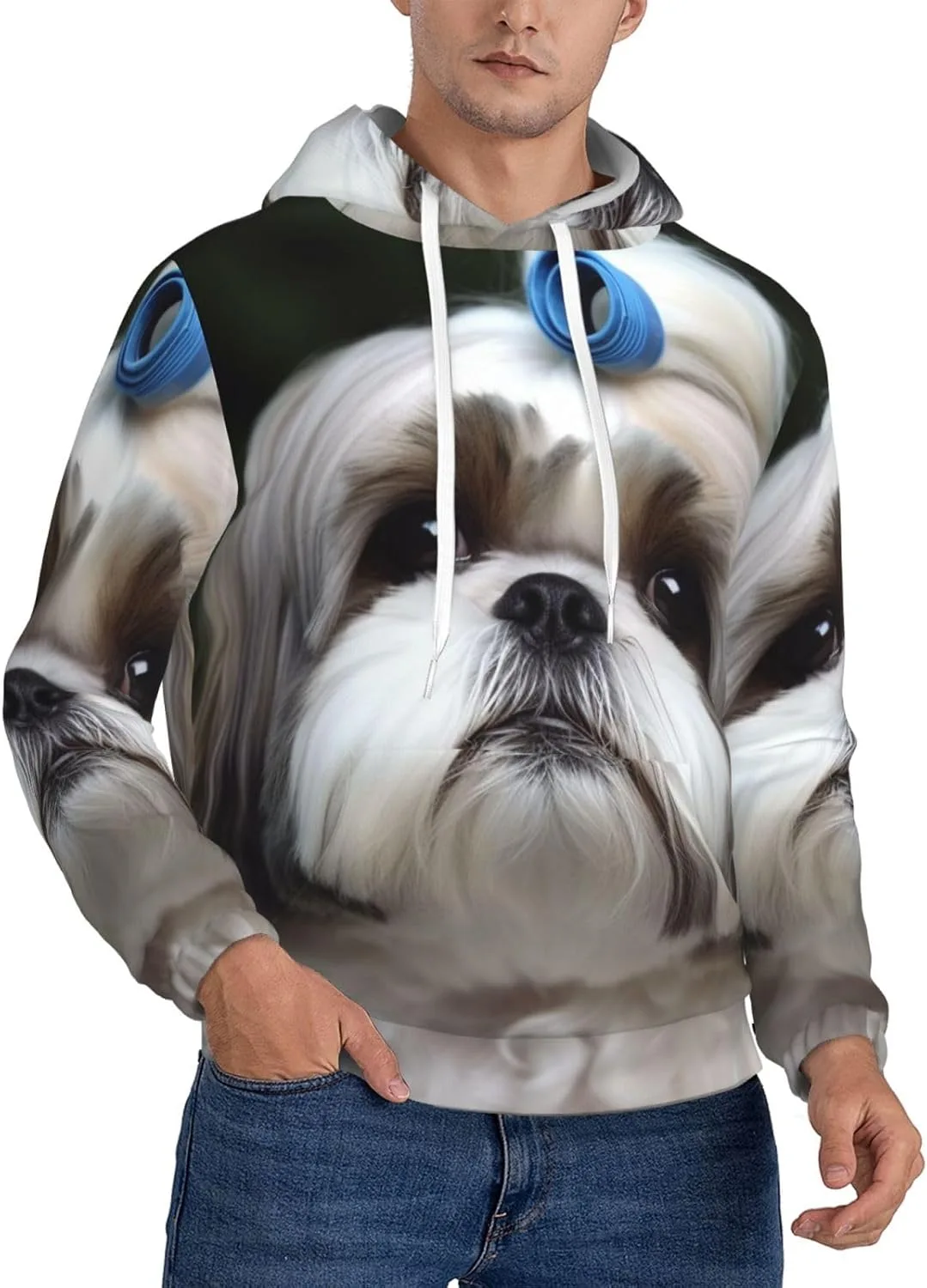 

Мужская флисовая толстовка с капюшоном Shih Tzu Dog KKLWEGU
